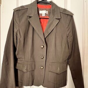 Casual Corner Blazer, Size 6, Olive Color